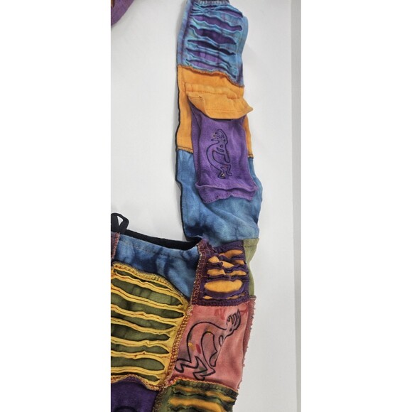 RisingInt'l Boho Hippie Patch Cat Dog Kokopelli LG messenger Bag crossbody Purse - Picture 3 of 10